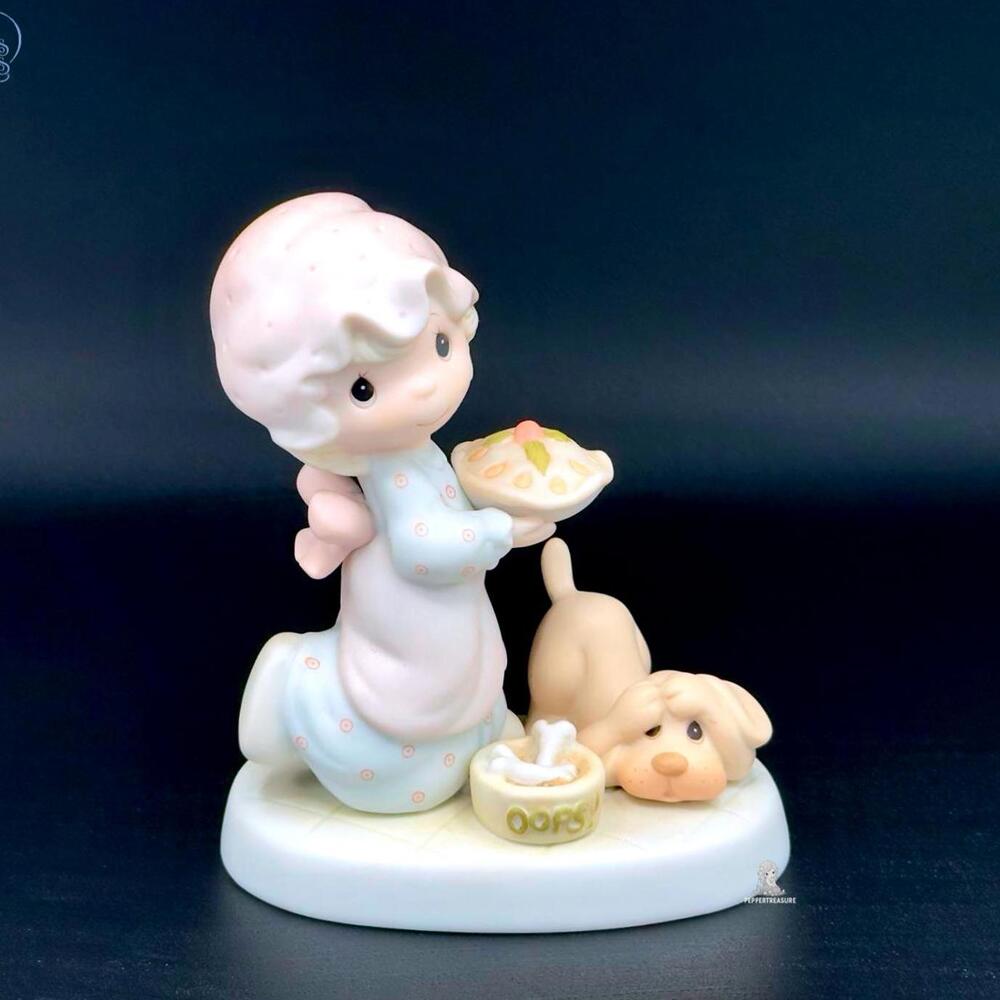 Precious Moments Girl with Puppy Figurine - Pie Time!